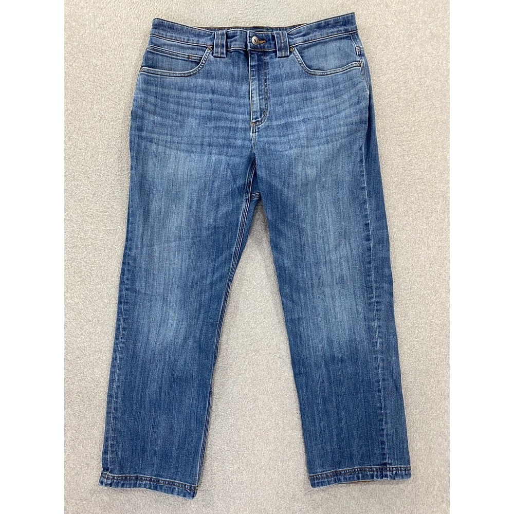 DULUTH Ballroom Double Flex Denim Blue Jeans Mens 34x30 (Fits 35x29) Relaxed Fit